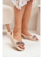 Dámské Ploché Sandály S  Béžové model 21698318 - S.Barski