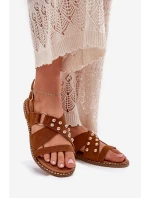 Dámské Sandály Na Plochém Podpatku Se Zlatými model 21702286 - Boto Dámské Sandály Na Plochém Podpatku Se Zlatými model 21702286 - Boto