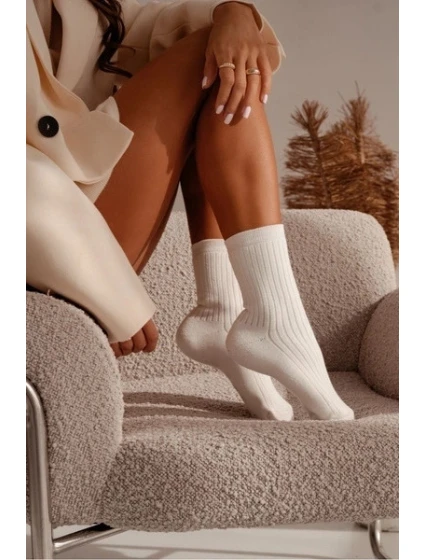 Dámské ponožky Frotte V model 21728614 Ecru - Milena