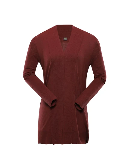Dlouhý dámský svetr nax NAX EDERA madder brown Dlouhý dámský svetr nax NAX EDERA madder brown