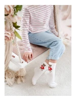 Dětské a juniorské ponožky s medvídkem – ecru