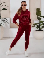 VIP PRIVATE dámská velurová souprava vínová FashionStreet AY0869