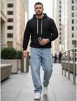 Pánská klokaní mikina s kapucí černá FashionStreet BX5952