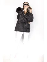 Černá dámská oversize bunda pro přechodné období (ag6-27)