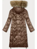 Dlouhá dámská prošívaná bunda ve velbloudí barvě model 21247429 - Glakate