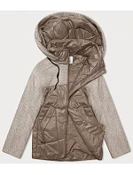 Volná bunda s odepínací kapucí Vaston camel-melange (SJ218-036#) Volná bunda s odepínací kapucí Vaston camel-melange (SJ218-036#)