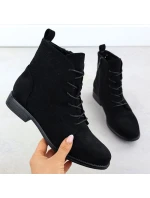 Dámské černé semišové prolamované kozačky model 21905582 - S.Barski Dámské černé semišové prolamované kozačky model 21905582 - S.Barski