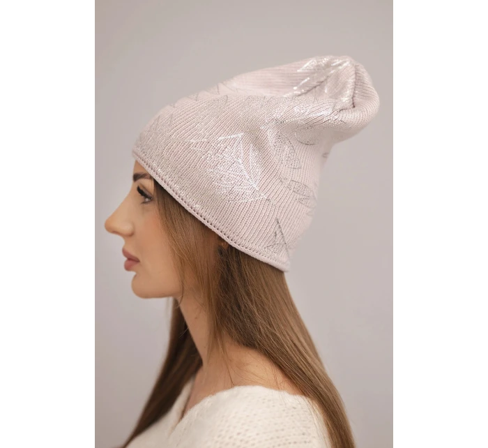 Dámská zimní čepice z vlny s dvojitým ohrnovacím lemem K426 oranžová Dámská zimní čepice z vlny s dvojitým ohrnovacím lemem K426 oranžová