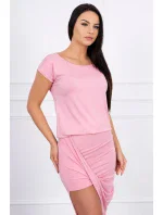 Asymetrické šaty pudrově růžové
