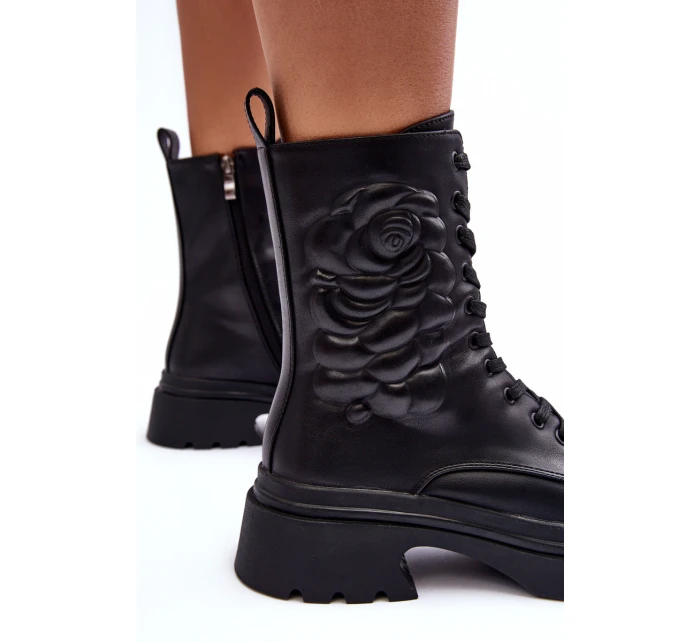 Ocieplané Kožené Workery Botky SBarski MR870-25 Černé