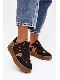 Dámské tenisky na platformě s flíčky černé Denissa