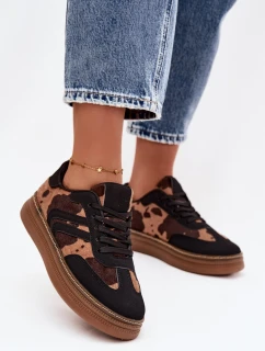 Dámské tenisky na platformě s flíčky černé Denissa