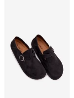 Dámské semišové ekologické polobotky s přezkou Černé model 22038399 - Boto