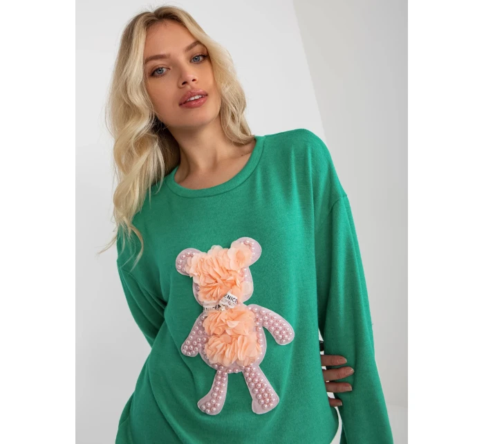 Halenka LK BZ model 17828176 tyrkysová - FPrice Halenka LK BZ model 17828176 tyrkysová - FPrice