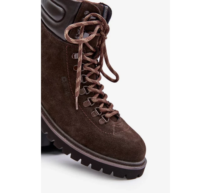 Semišové zateplené kotníkové boty trapery pánské Big Star Hi-Poly System hnědé Semišové zateplené kotníkové boty trapery pánské Big Star Hi-Poly System hnědé