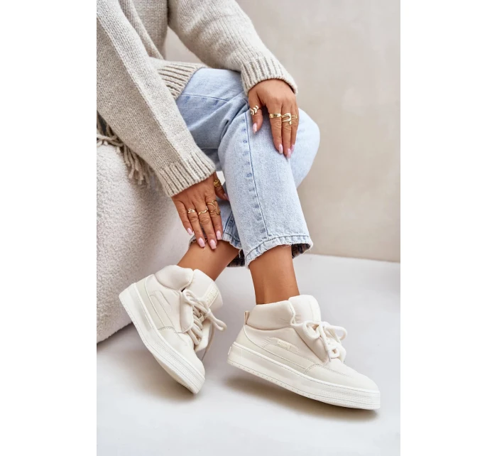 Zateplené Dámské Tenisky Big Star Krémové Zateplené Dámské Tenisky Big Star Krémové