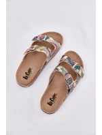 Dámské vzorované pantofle na korkové platformě s přezkami Lee Cooper – multikolor