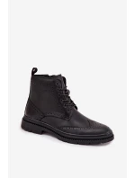 Pánské kožené kotníkové boty Lee Cooper – černé Pánské kožené kotníkové boty Lee Cooper – černé