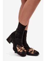 Dámské kotníkové boty s mašlí D&A – černé Dámské kotníkové boty s mašlí D&A – černé