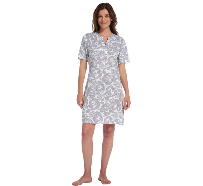 Dámská noční košile 10231-106-2 bílá-potisk - Pastunette