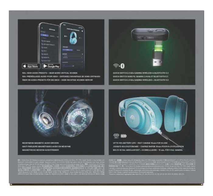 Bezdrátová sluchátka Steelseries Arctis Nova 3X pro Xbox, Aqua Bezdrátová sluchátka Steelseries Arctis Nova 3X pro Xbox, Aqua