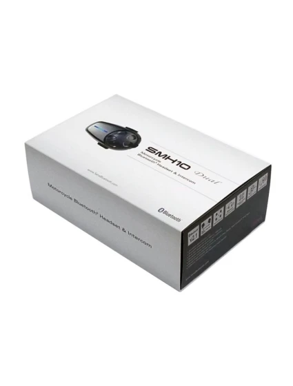 Sena SMH10D-10 Bluetooth 3.0 900M interkom pro motocykly s mikrofonem na čelence, sada pro 2 helmy