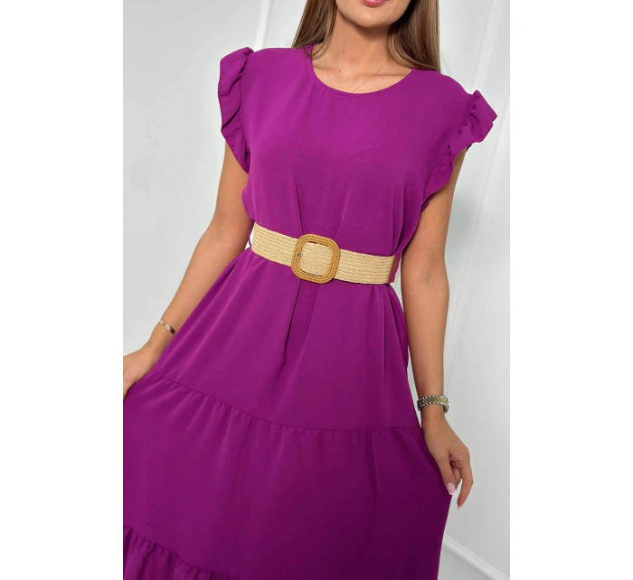 Šaty s volánky tmavě fialové