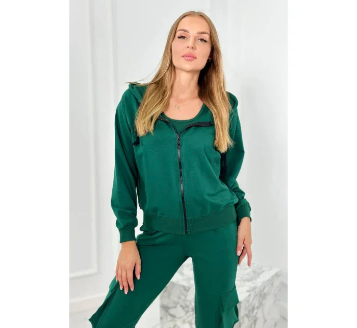 Set 3 v 1 mikina + top + kalhoty zelený Set 3 v 1 mikina + top + kalhoty zelený
