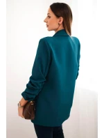 Sako s klopami elegantní tmavě modrozelená