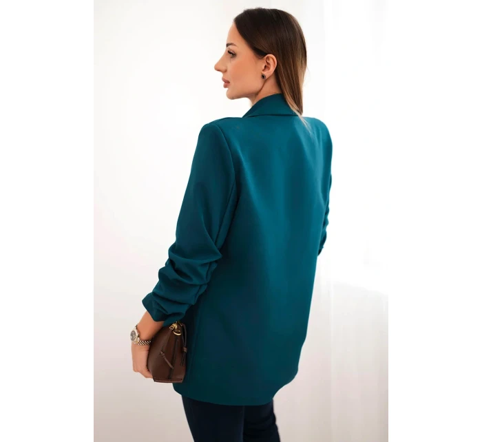 Sako s klopami elegantní tmavě modrozelená