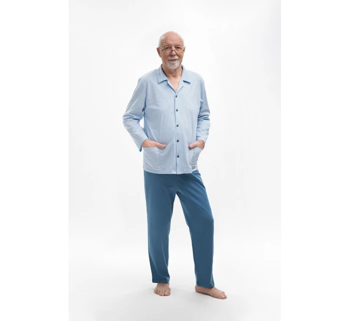 Pánské pyžamo Martel 403 Antoni III délka/r 3XL-4XL pyžamo na zip Pánské pyžamo Martel 403 Antoni III délka/r 3XL-4XL pyžamo na zip