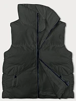 Dámská péřová vesta se stojáčkem army (5M3150-136)