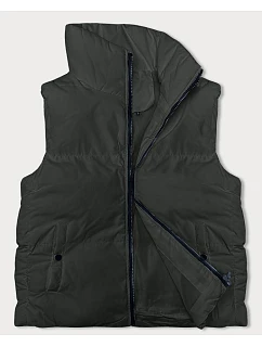 Dámská péřová vesta se stojáčkem army (5M3150-136)