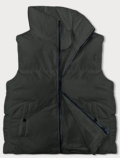 Dámská péřová vesta se stojáčkem army (5M3150-136)