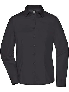 Daiber JN 641 Popelínová business halenka s dlouhým rukávem 02.0641 black