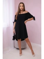 Šaty svázané na rukávech černé Šaty svázané na rukávech černé