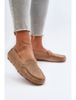 Dámské semišové mokasíny tmavě béžové model 21653934 - Boto Dámské semišové mokasíny tmavě béžové model 21653934 - Boto