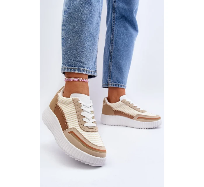 Dámské Tenisky na platformě Béžová Redala Dámské Tenisky na platformě Béžová Redala