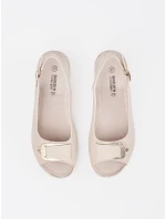 Stylové  sandály Jasnobeżowy dámské na klínku