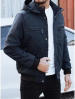 Pánská přechodná prošívaná bunda s kapucí FashionStreet navy blue TX5038