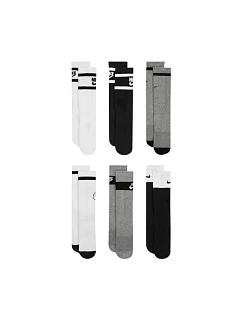 Ponožky Nike Everyday Cush Crew Youth 6PR bílé, šedé, černé CK7302 901