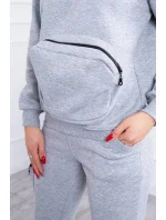 Izolovaná sada s ozdobnou kapsou šedá