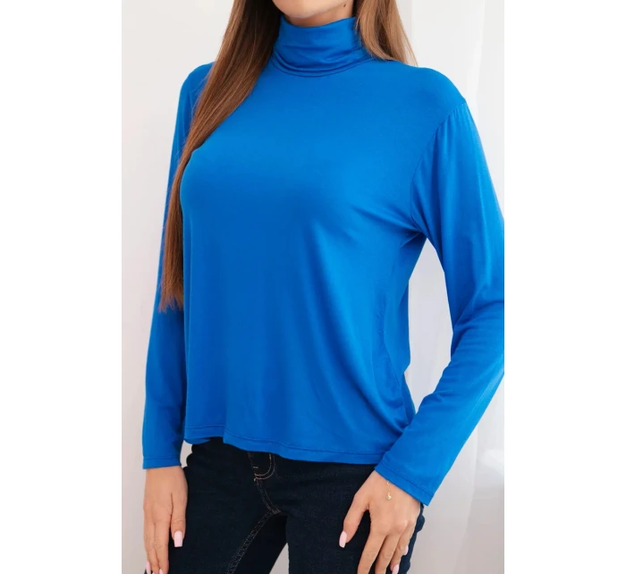 Dámská viskózová blůza s rolákem a dlouhým rukávem chabrová Dámská viskózová blůza s rolákem a dlouhým rukávem chabrová