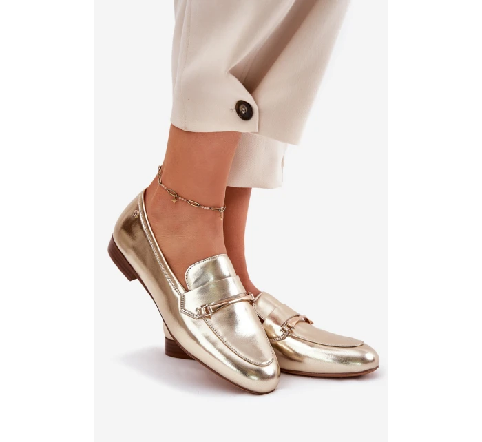 Kožené Polobotky Mokasíny Dámské Maciejka K6809-25 Zlaté