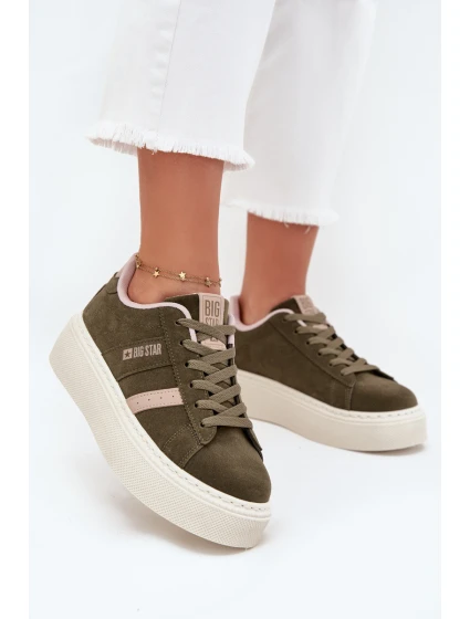 Dámské Tenisky Na Platformě Big Star SS274349 Zelené Dámské Tenisky Na Platformě Big Star SS274349 Zelené