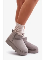 Sněhule Dámské Na Platformě Zateplené Kožíškem Šedé Xamella Sněhule Dámské Na Platformě Zateplené Kožíškem Šedé Xamella