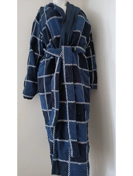 AKCE Pánský dlouhý župan model 19379809 London modrý - Vestis