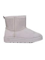 Klasické  sněhule šedo-stříbrné dámské bez podpatku