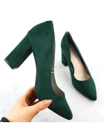 Zelené semišové lodičky na jehlovém podpatku Sergio Leone PB216