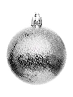 DEKORATIVNÍ PLASTOVÁ CETKA 6CM SADA 35 KS STŘÍBRNÁ